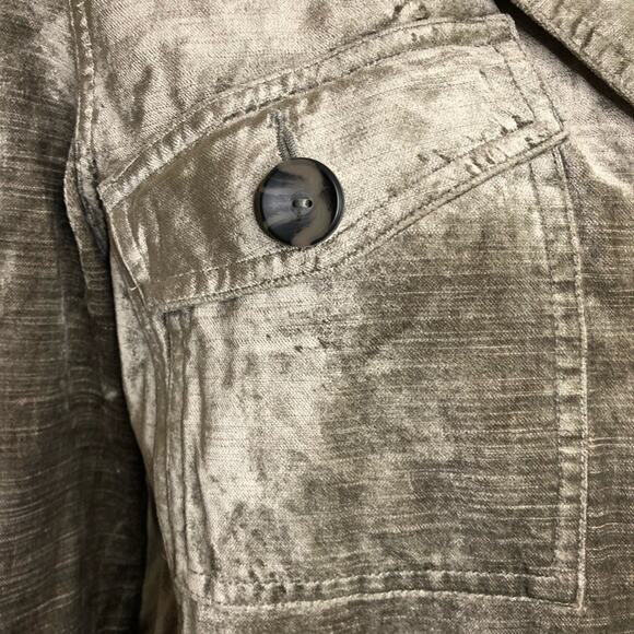 Cabi Sunday Topper platinum velvet velour button front jacket size Small #3377 - Picture 5 of 16